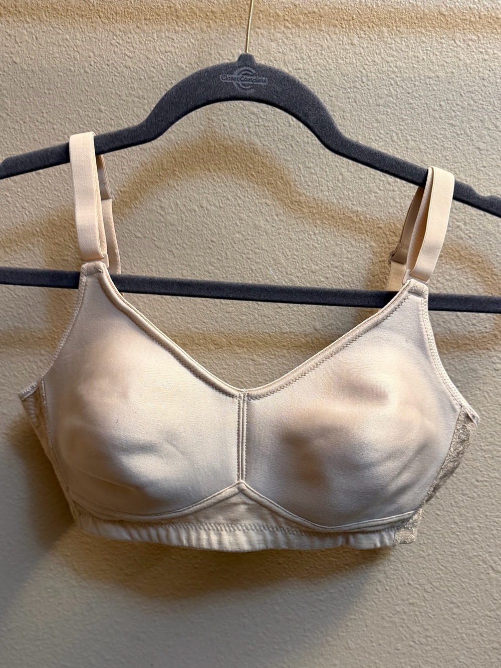 NEW! ABC Post Mastectomy Bra 34C Tan Wireless Pockets Adjustable Straps Pockets